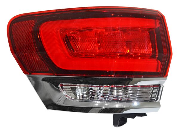 Calavera para Grand Cherokee 2017, 2018, 2019, 2020, 2021 Exterior, Con Foco, Con Moldura Cromada, Oscura, Izquierda