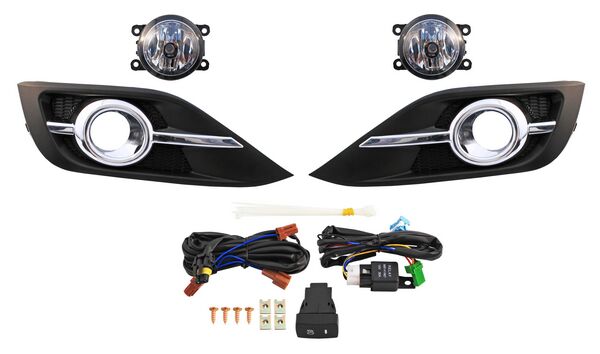 Faro Niebla para Honda CR-V, CRV 2012, 2013, 2014 - Con Parrilla Filo Cromado Juego