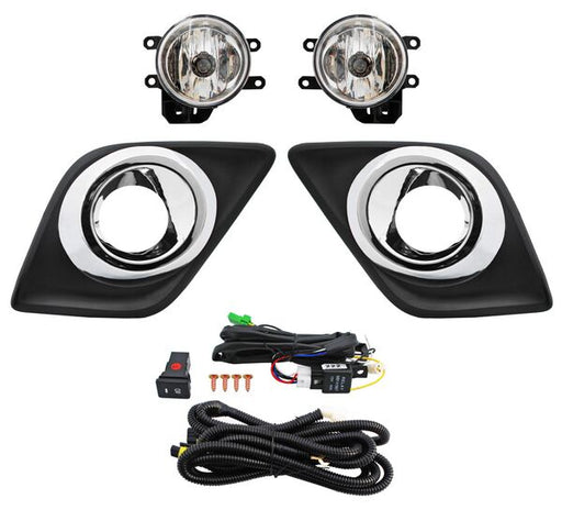 Faro Niebla para Hilux 2016, 2017, 2018, 2019, 2020, 2021, 2022, 2023, 2024, 2025 con Parrilla Filo Centro Exterior Cromado Juego