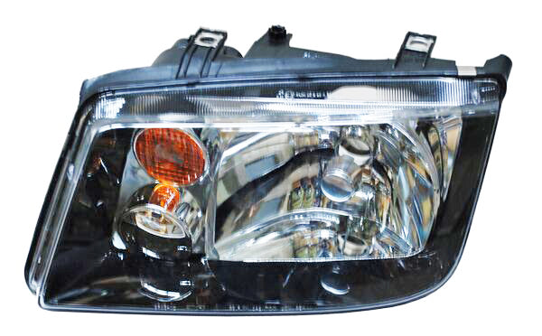 Faro para Volkswagen Jetta 1999, 2000, 2001, 2002, 2003, 2004, 2005, 2006, 2007 Cuarto Ambar Fondo Negro, Izquierdo