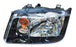 Faro para Volkswagen Jetta 1999, 2000, 2001, 2002, 2003, 2004, 2005, 2006, 2007 Cuarto Ambar Fondo Negro, Izquierdo
