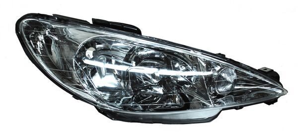 Faro para Peugeot 206 2003, 2004, 2005, 2006, 2007, 2008, 2009 Liso Doble As Derecho