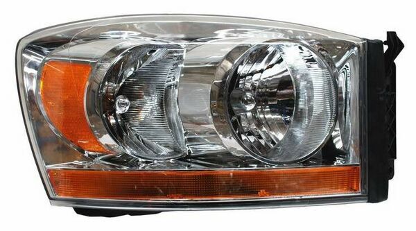 Faro para Dodge Ram 2006, 2007, 2008 Con Franja Ambar Fondo Cromado 7Derecho