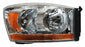 Faro para Dodge Ram 2006, 2007, 2008 Con Franja Ambar Fondo Cromado 7Derecho