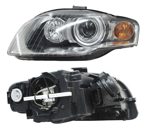 Faro para Audi A4 2005, 2006, 2007, 2008 Cuarto Ambar Con Lupa, con Focos, sin Balastra Para Xenon Izquierdo