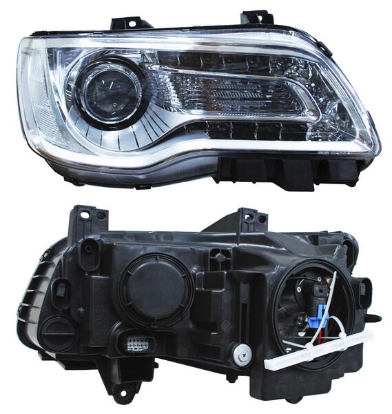 Faro para Chrysler 2015, 2016, 2017 - Fondo Cromado - Derecho