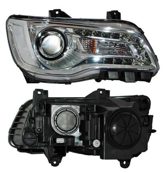 Faro para Chrysler 300 2018, 2019, 2020, 2021 - Fondo Cromado, Derecho