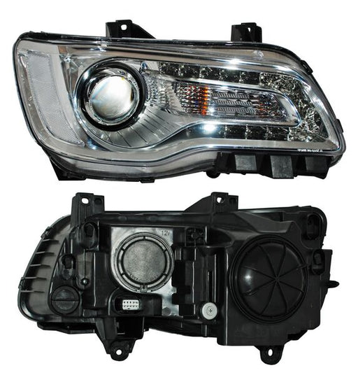 Faro para Chrysler 300 2018, 2019, 2020, 2021 - Fondo Cromado, Derecho