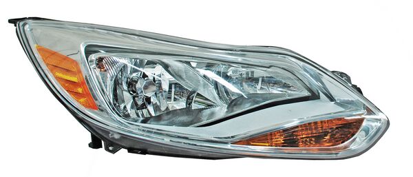 Faro para Ford Focus 2012, 2013, 2014 - Fondo Cromado con Focos, Derecho
