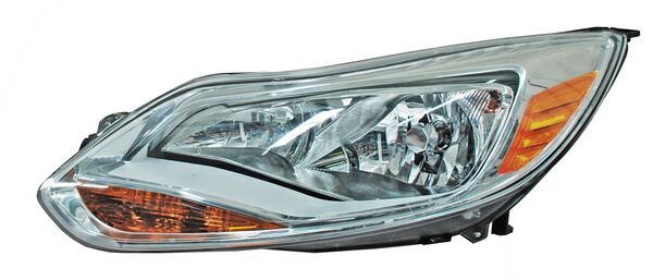 Faro para Ford Focus 2012, 2013, 2014 - Fondo Cromado con Focos, Izquierdo