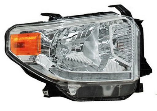 Faro para Toyota Tundra 2014, 2015, 2016, 2017 - Fondo Cromado Con Motor, LEDS Derecho