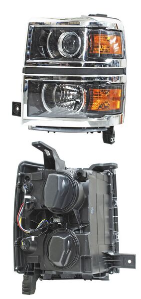 Faro para Camioneta Chevrolet Silverado 2014, 2015, 2016 - Filo Cromado, Con Lupa, Izquierdo
