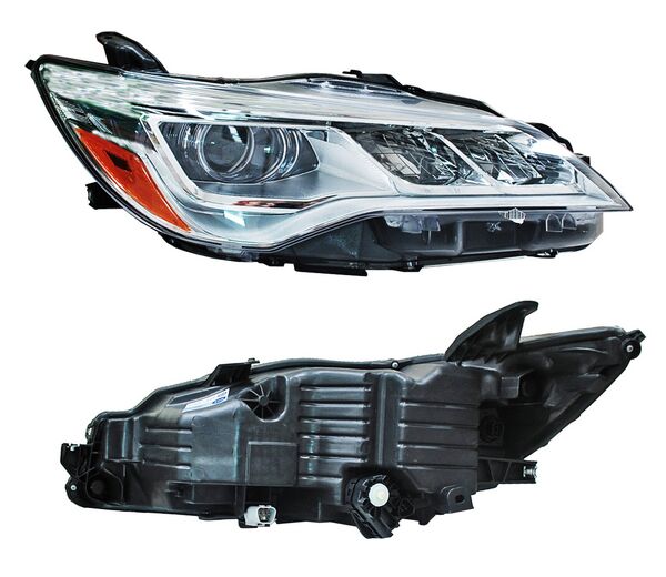 Faro para Toyota Camry 2015, 2016, 2017 - Fondo Cromado, LEDS - Derecho