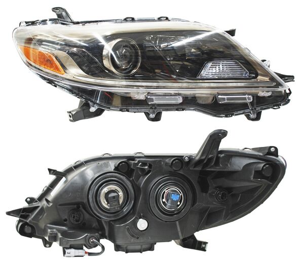 Faro para Toyota Sienna 2015, 2016, 2017, 2018, 2019, 2020 - Fondo Negro, Derecho