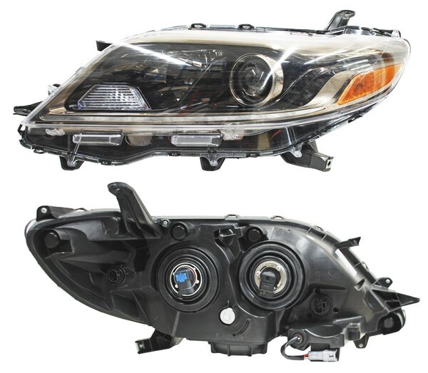 Faro para Toyota Sienna 2015, 2016, 2017, 2018, 2019, 2020 - Fondo Negro, Izquierdo