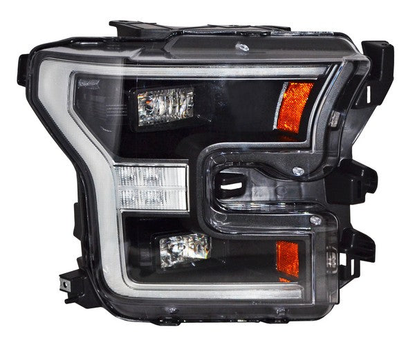 Faro para Camioneta Ford Lobo 2015, 2016, 2017 - Fondo Negro, LEDS, Derecho