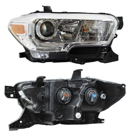 Faro para Toyota Tacoma 2016, 2017, 2018, 2019, 2020, 2021, 2022, 2023 - Fondo Cromado - Derecho
