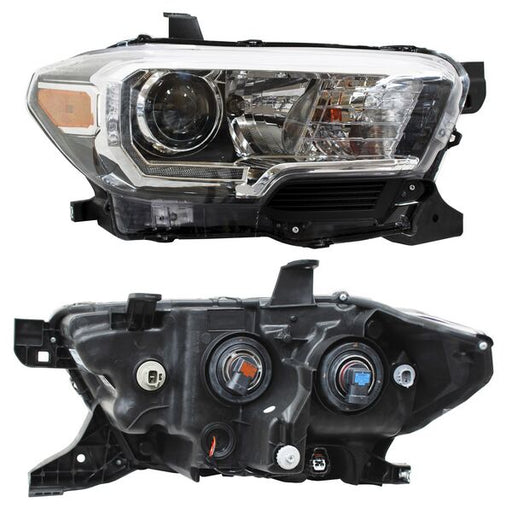 Faro para Toyota Tacoma 2016, 2017, 2018, 2019, 2020, 2021, 2022, 2023 - Fondo Negro, LEDS - Derecho
