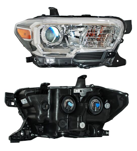 Faro para Toyota Tacoma 2017, 2018, 2019, 2020, 2021, 2022, 2023 - Fondo Cromado Derecho