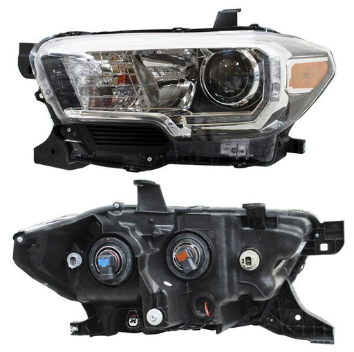 Faro para Toyota Tacoma 2016, 2017, 2018, 2019, 2020, 2021, 2022, 2023 - Fondo Negro, LEDS - Izquierdo