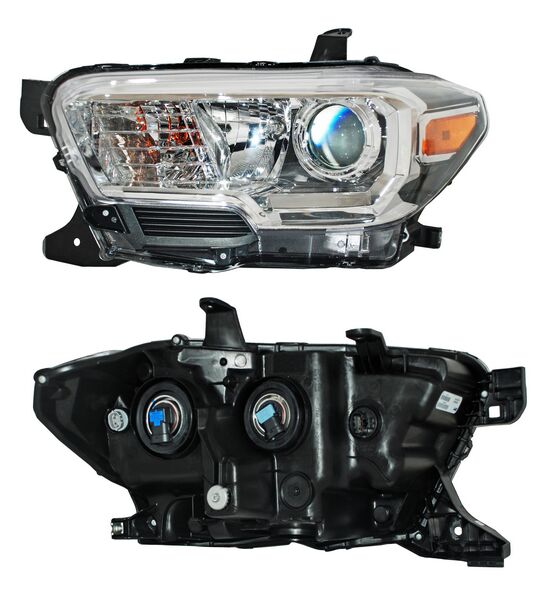 Faro para Toyota Tacoma 2017, 2018, 2019, 2020, 2021, 2022, 2023 - Fondo Cromado Izquierdo