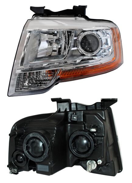 Faro para Ford Expedition 2015, 2016, 2017 - Fondo Cromado Con Lupa, Izquierdo