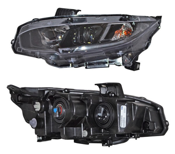 Faro para Honda Civic 2019, 2020, 2021 (Sedan, 4 Puertas) Fondo Negro, Izquierdo