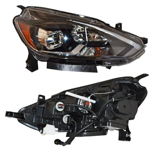 Faro para Nissan Sentra 2017, 2018, 2019 - Con Lupa, con LEDS, de 7 Pines, Derecho
