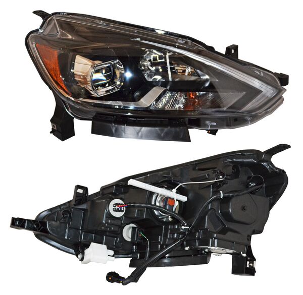 Faro para Nissan Sentra 2017, 2018, 2019 - Con Lupa, con LEDS, de 7 Pines, Derecho