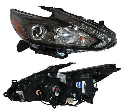 Faro para Nissan Altima 2017, 2018 Fondo Negro LEDS - Derecho