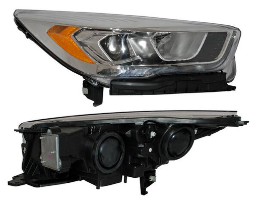 Faro para Ford Escape 2017, 2018, 2019 - Con Luz de Día, Fondo Cromado - Derecho