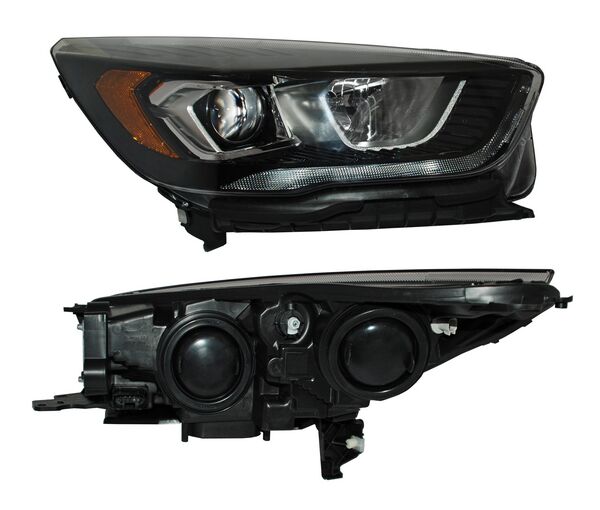 Faro para Ford Escape 2017, 2018, 2019 - Con Luz de Día, Fondo Negro  - Derecho