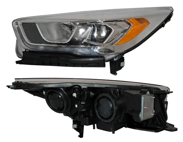 Faro para Ford Escape 2017, 2018, 2019 - Con Luz de Día, Fondo Cromado - Izquierdo