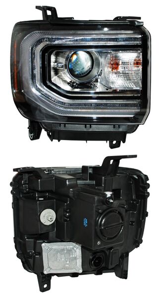 Faro para GMC Sierra 2016, 2017, 2018 Para Xenon, Fondo Cromado, Derecho