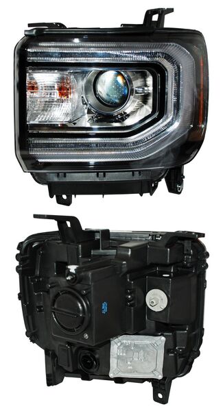 Faro para GMC Sierra 2016, 2017, 2018 Para Xenon, Fondo Cromado, Izquierdo