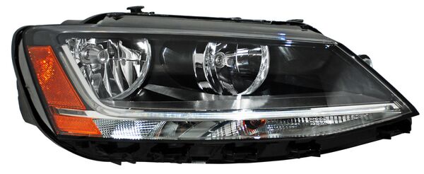 Faro para Volkswagen Jetta Bicentenario 2010, 2011, 2012, 2013, 2014, 2015, 2016, 2017, 2018 LEDSeflejante Ambar, Derecho