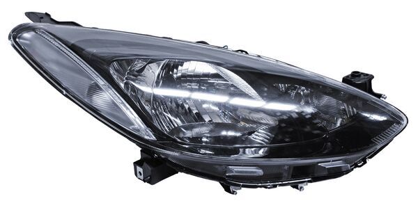 Faro para Mazda 2, Mazda2 2012, 2013, 2014, 2015 & USA 2011, 2012, 2013, 2014 - Fondo Negro, Sin Motor - Derecho