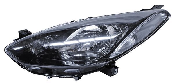 Faro para Mazda 2, Mazda2 2012, 2013, 2014, 2015 & USA 2011, 2012, 2013, 2014 - Fondo Negro, Sin Motor Izquierdo