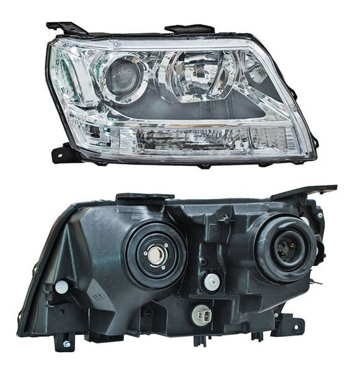Faro para Suzuki Grand Vitara 2009, 2010, 2011, 2012, 2013, 2014, 2015 Cuarto Blanco Fondo Negro Derecho