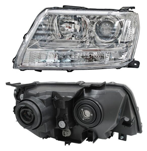 Faro para Suzuki Grand Vitara 2009, 2010, 2011, 2012, 2013, 2014, 2015 Cuarto Blanco Fondo Cromado Izquierdo