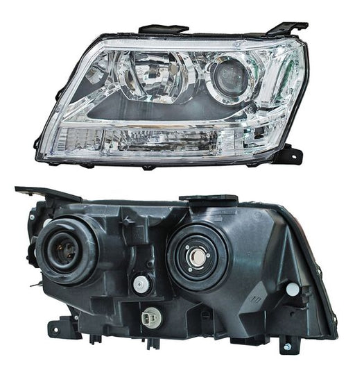 Faro para Suzuki Grand Vitara 2009, 2010, 2011, 2012, 2013, 2014, 2015 Cuarto Blanco Fondo Negro Izquierdo