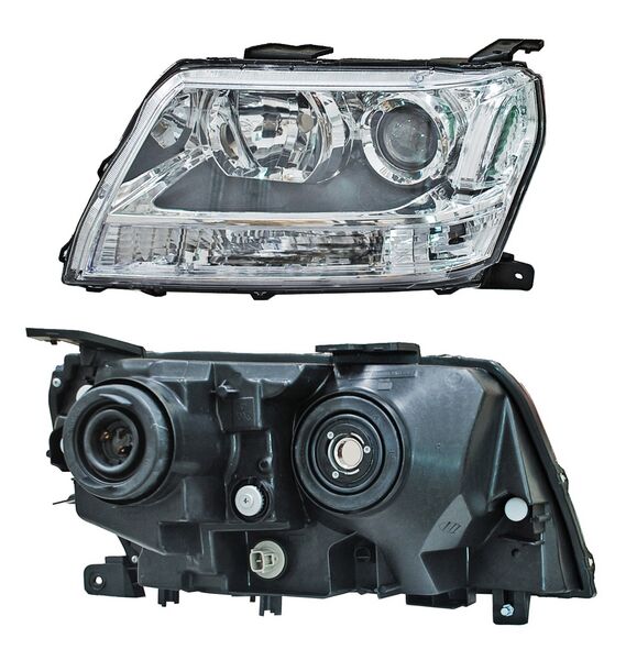 Faro para Suzuki Grand Vitara 2009, 2010, 2011, 2012, 2013, 2014, 2015 Cuarto Blanco Fondo Negro Izquierdo