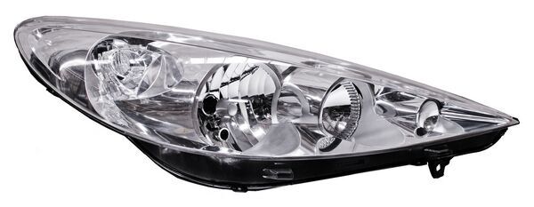 Faro para Peugeot 207 2008, 2009, 2010, 2011, 2012, 2013 Fondo Cromado - Derecho