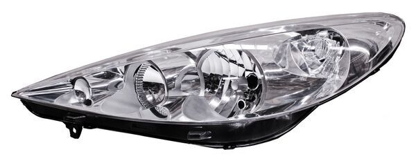 Faro para Peugeot 207 2008, 2009, 2010, 2011, 2012, 2013 Fondo Cromado Izquierdo