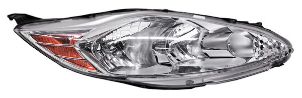 Faro para Ford Fiesta 2011, 2012, 2013 - Fondo Cromado Derecho