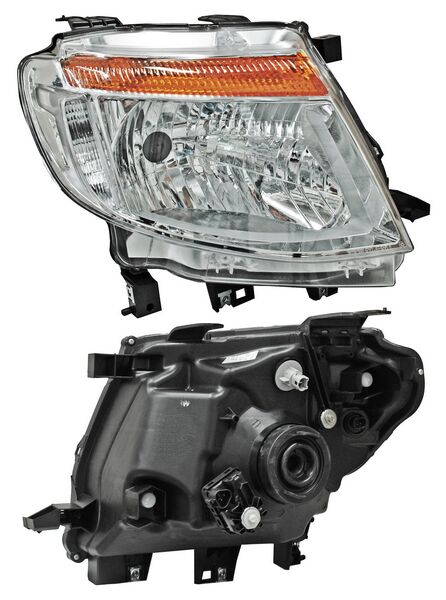 Faro para Ford Ranger 2013, 2014, 2015, 2016 - Fondo Cromado Con Motor, Derecho
