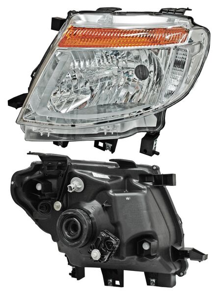Faro para Ford Ranger 2013, 2014, 2015, 2016 - Fondo Cromado Con Motor, Izquierdo