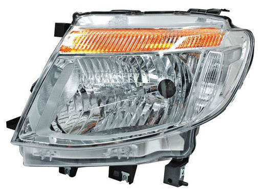 Faro para Ford Ranger 2013, 2014, 2015, 2016 - Fondo Cromado Sin Motor Izquierdo
