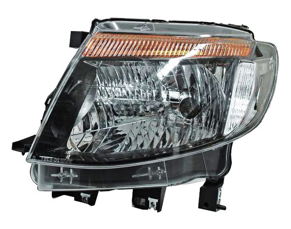 Faro para Ford Ranger 2013, 2014, 2015, 2016 - Fondo Negro, Izquierdo