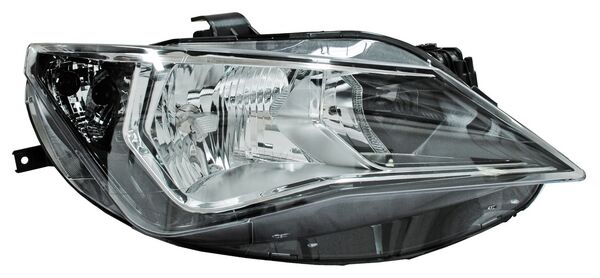 Faro para Seat Ibiza 2013, 2014, 2015, 2016, 2017 Doble As Fondo Cromado Con Motor, Derecho